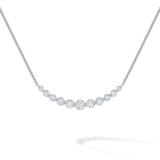 bijoux birks essentials white gold and large diamond bar necklace image number 0