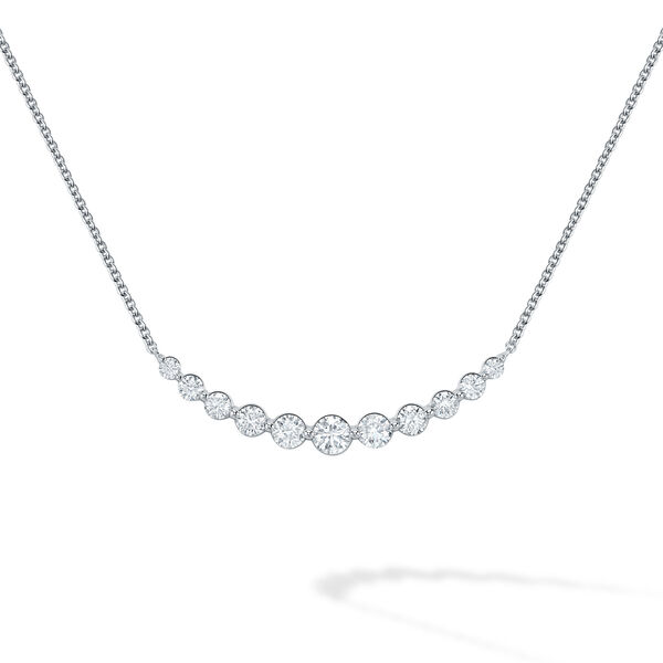 Collier en or blanc avec barre de diamants