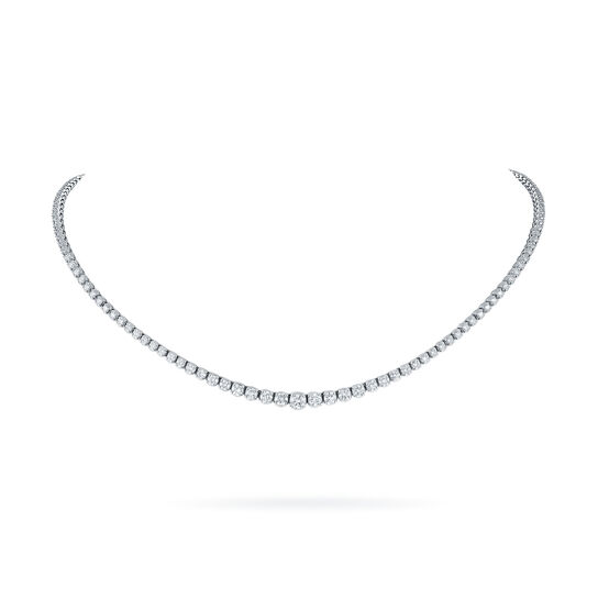 bijoux birks essentials white gold with graduated diamond riviera necklace image number 0