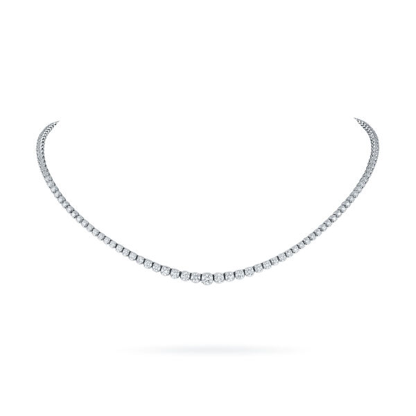 White Gold with Graduated Diamond Riviera Necklace