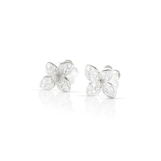 Pasquale Bruni Petit Garden Micro White Gold and Diamond Pav&eacute; Stud Earrings 16794B image number 0