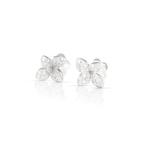 Petit Garden Micro White Gold and Diamond Pav&eacute; Stud Earrings