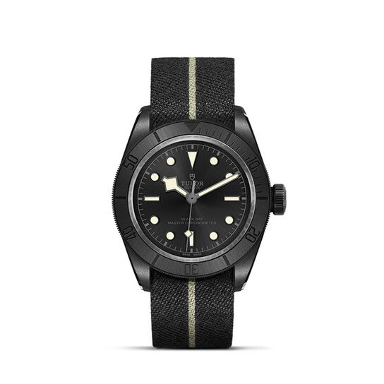  Black Leather and Rubber Strap image number 1