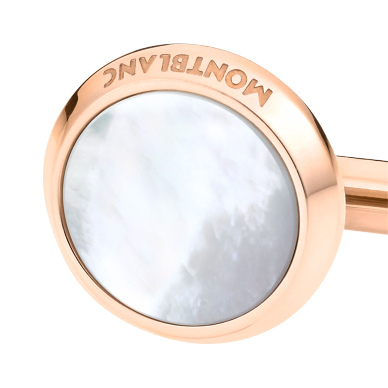 Montblanc Boutons de manchette Meisterst&uuml;ck en acier inoxydable PVD rose avec nacre image number 1