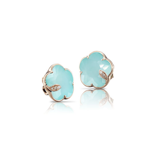 Pasquale Bruni Petit Joli Rose Gold, Sea Moon and Diamond Stud Earrings 16436R Front Side image number 0