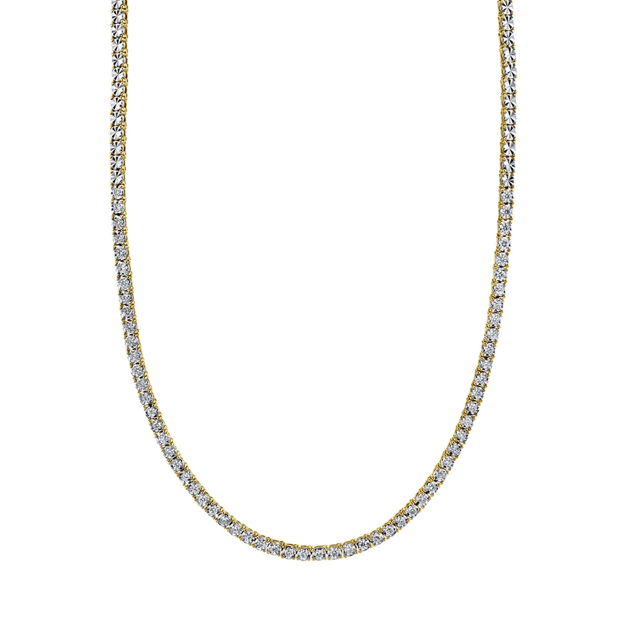 Shy Creation Stella Yellow Gold and Diamond Tennis Necklace SC55009470B image number 0