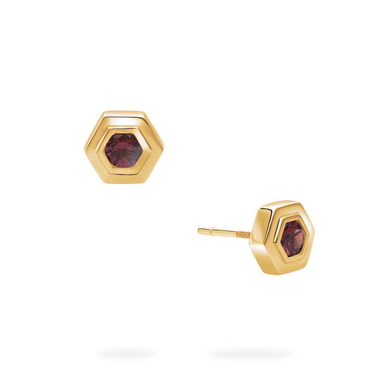 Birks Bee Chic Yellow Gold Birthstone Earrings, Ruby image number 0