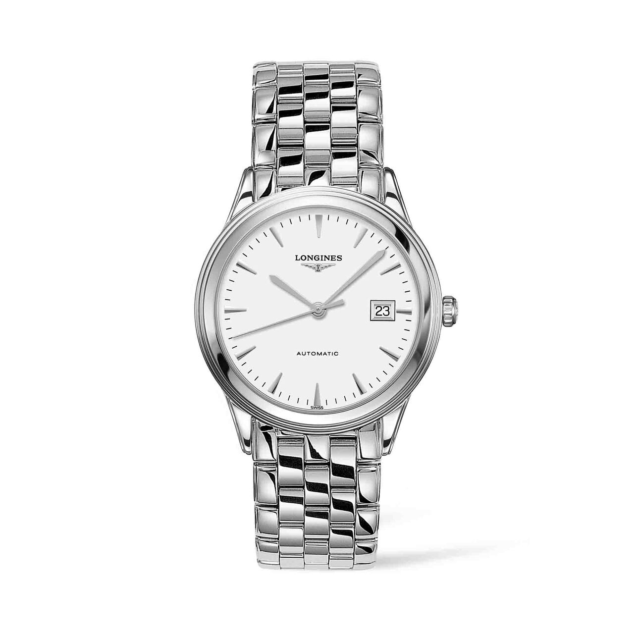 maison birks longines flagship 38 5mm automatic stainless steel mat white dial l49744126 image number 0