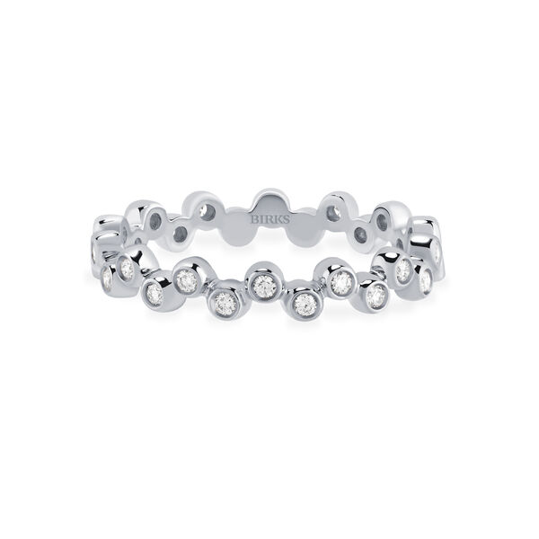 Stackable White Gold And Diamond Splash Ring