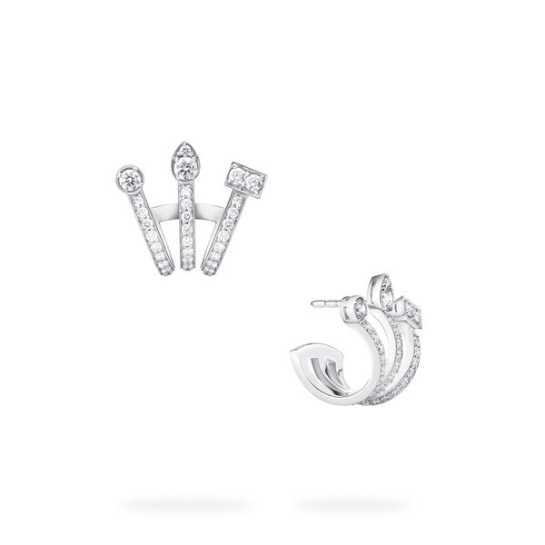 Boucles d'oreilles diamant trois anneaux