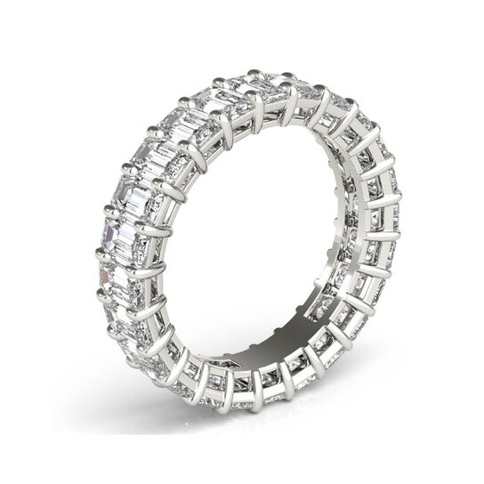 3.72 ct Emerald Cut Diamond Eternity Wedding Band-6.5 image number 4