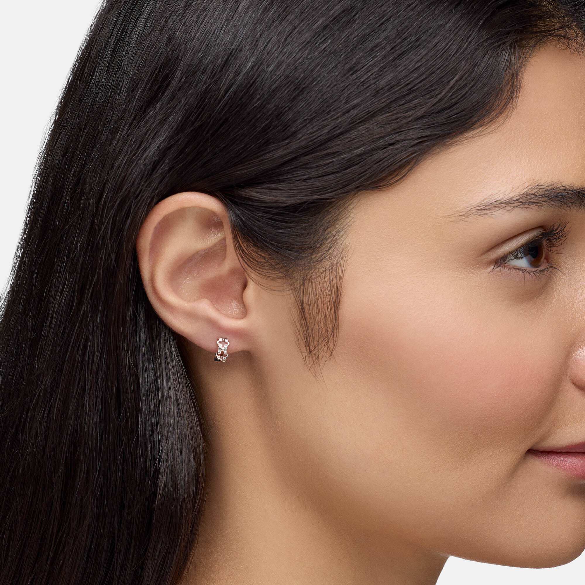 Silver Muse Huggie Earrings