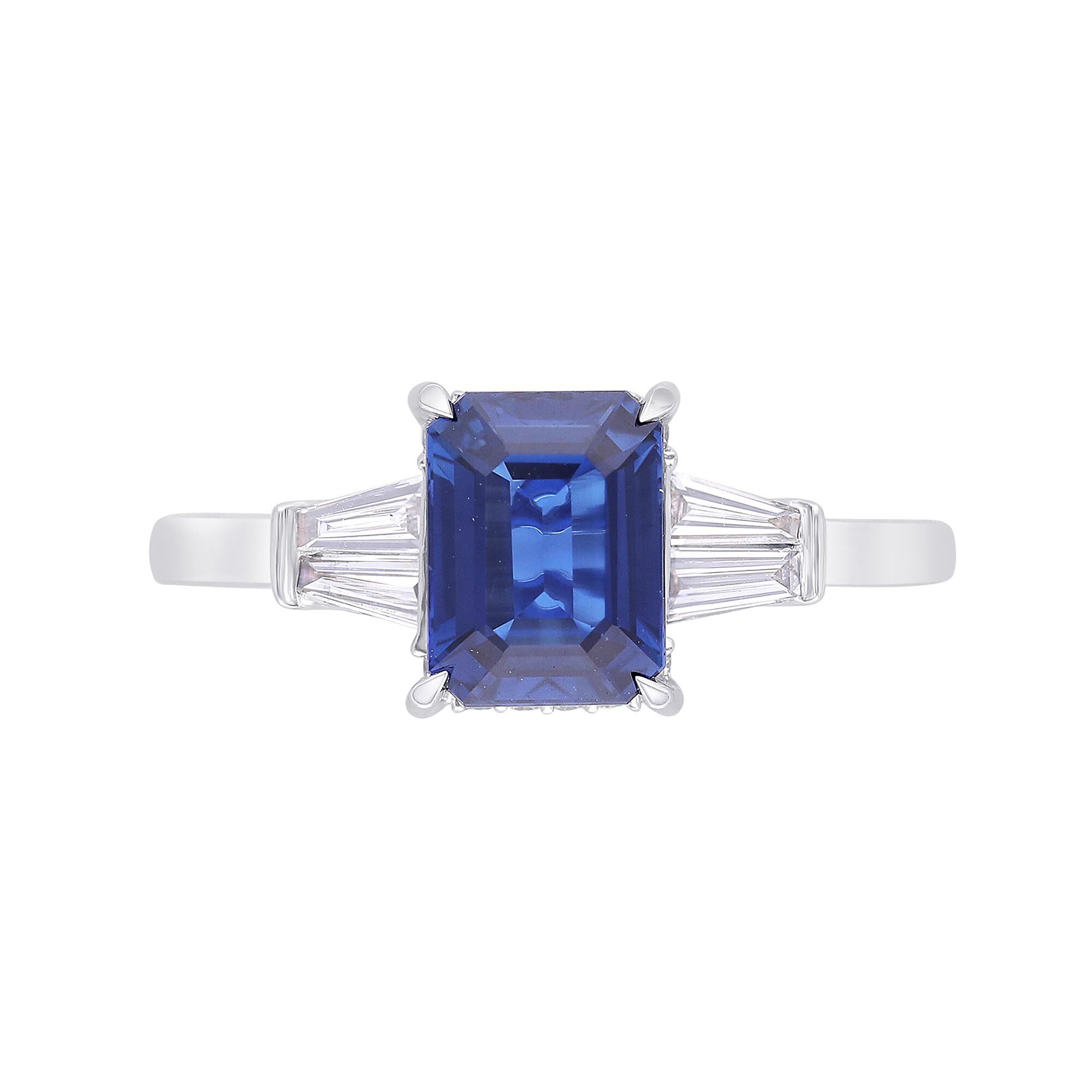 Sapphire diamond baguette ring deals