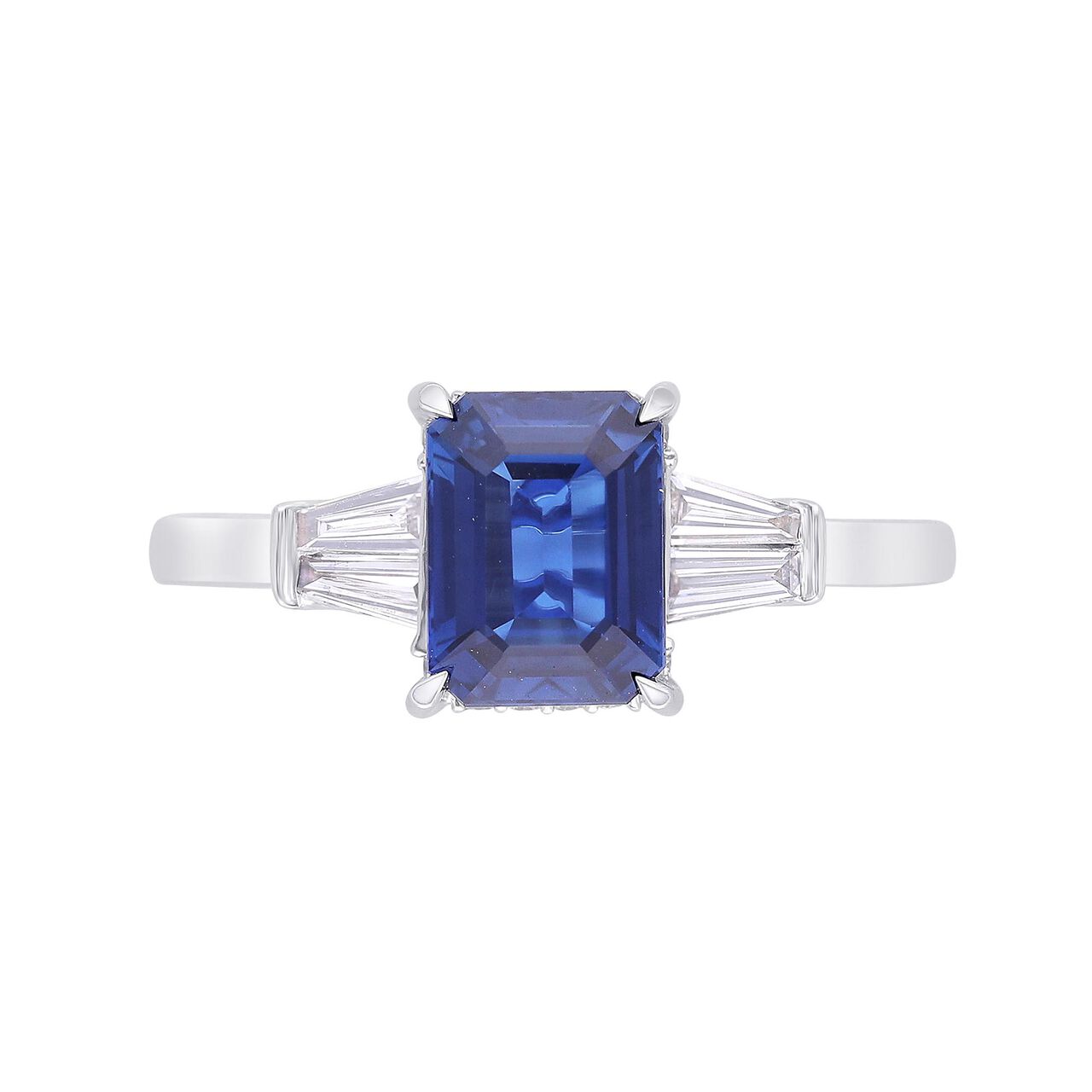 maison birks salon blue sapphire emerald cut baguette 4 prongs sg20992r 8s front image number 0