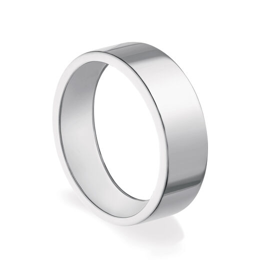 5 mm Squared Band Ring in Sterling Silver-7 image number 1