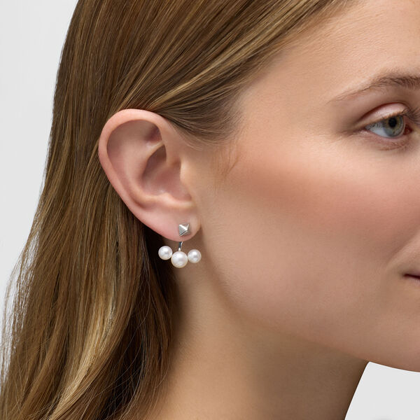 Stud and Pearl Jacket Earrings