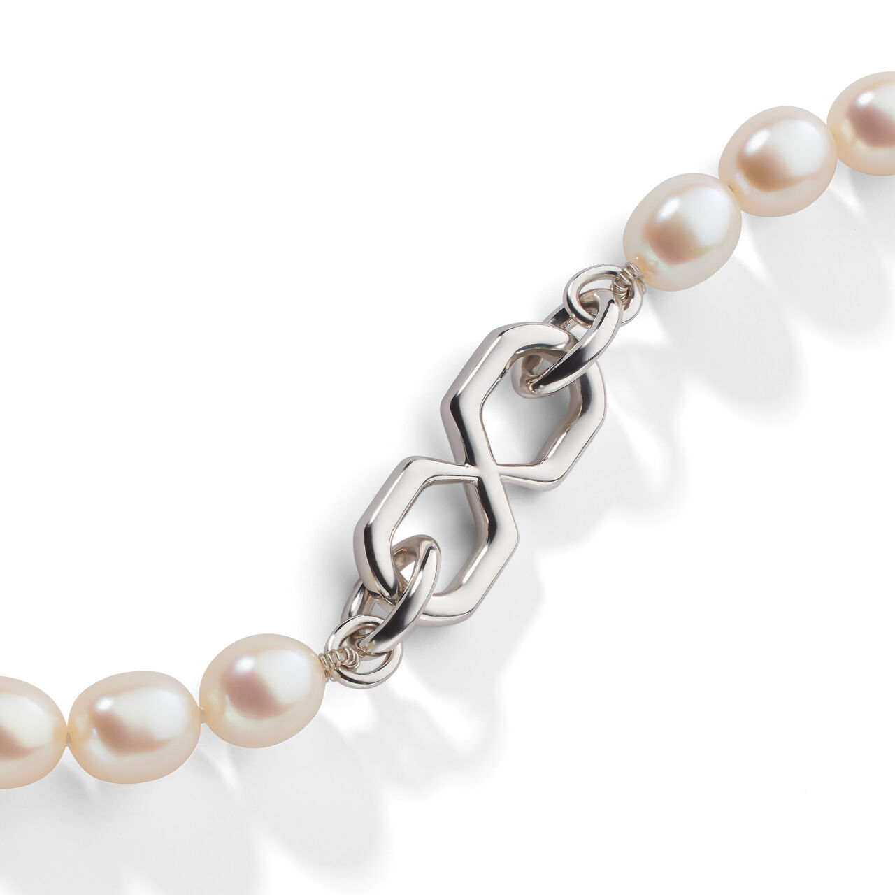 Monica Rich Kosann Infinite & Boundless The Symbol Pearl and Silver Bracelet 42171 - Close Up image number 2