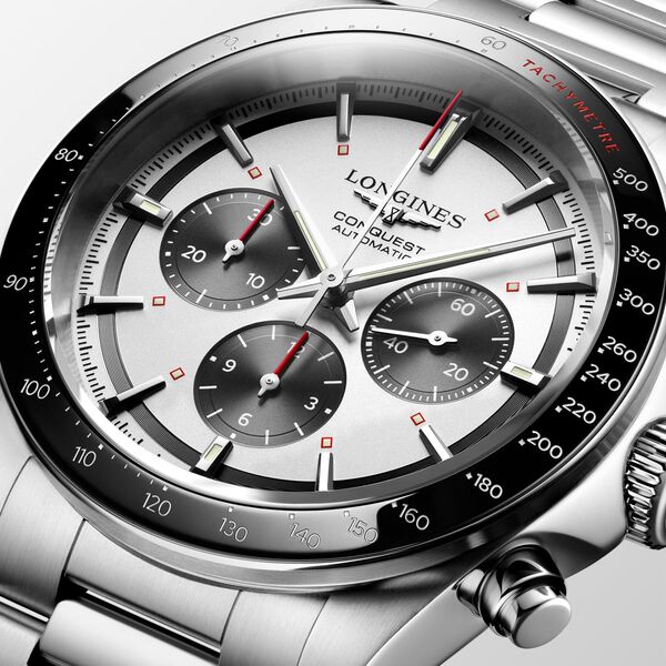 Conquest 42 mm chronograph automatique en acier inoxydable