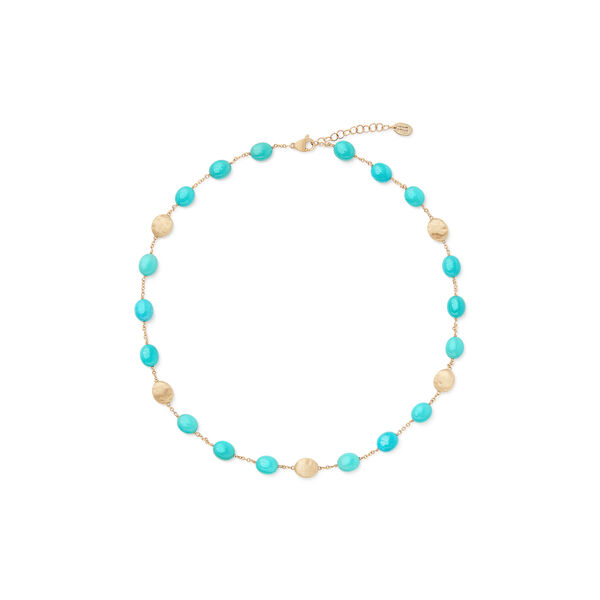 Siviglia Yellow Gold and Turquoise Necklace