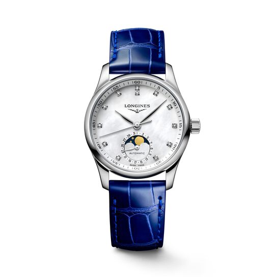 longines master automatic moonphase steel diamond l2.409.4.87.0 front image number 0