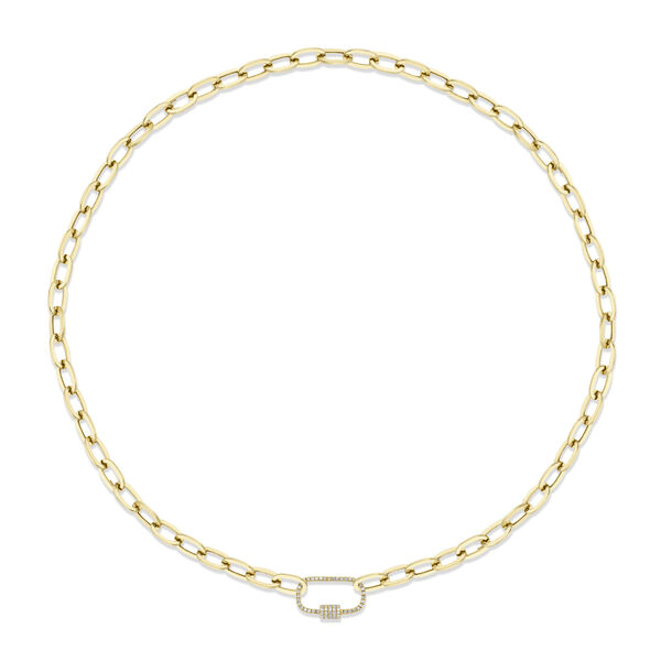 Kate Yellow Gold and Diamond Paper Clip Link Necklace