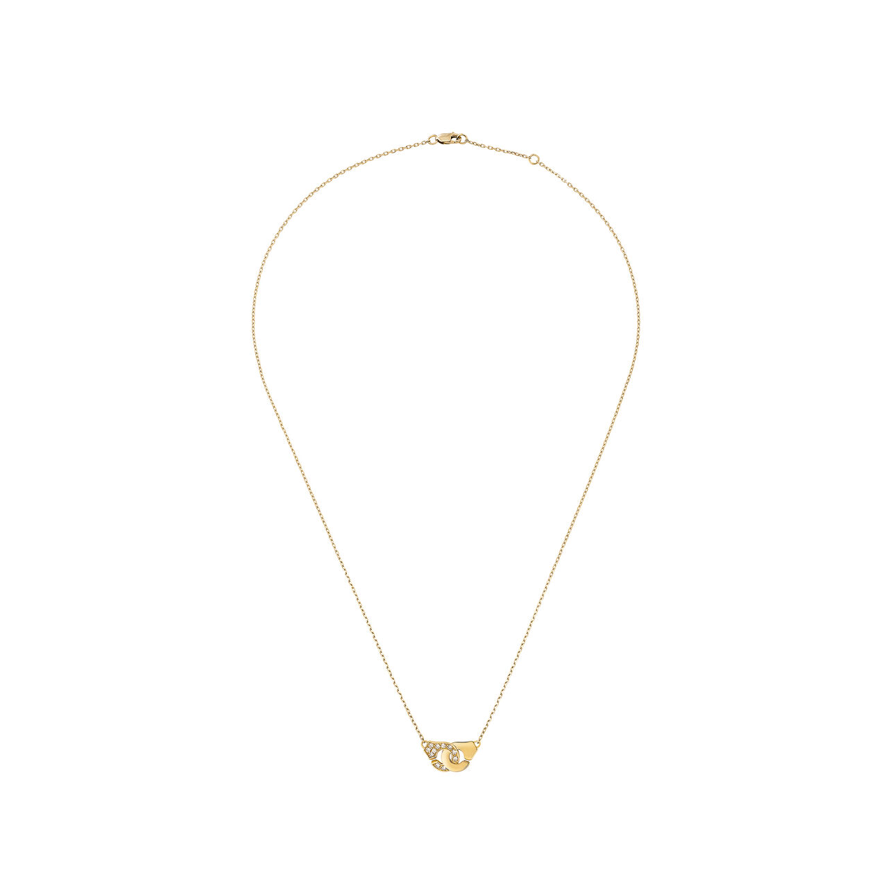 dinh van collier Menottes R8 en or jaune avec pav&eacute; de diamants image number 0