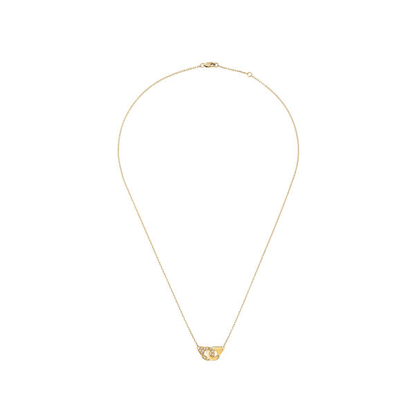 Menottes R8 Yellow Gold and Diamond Pavé Necklace