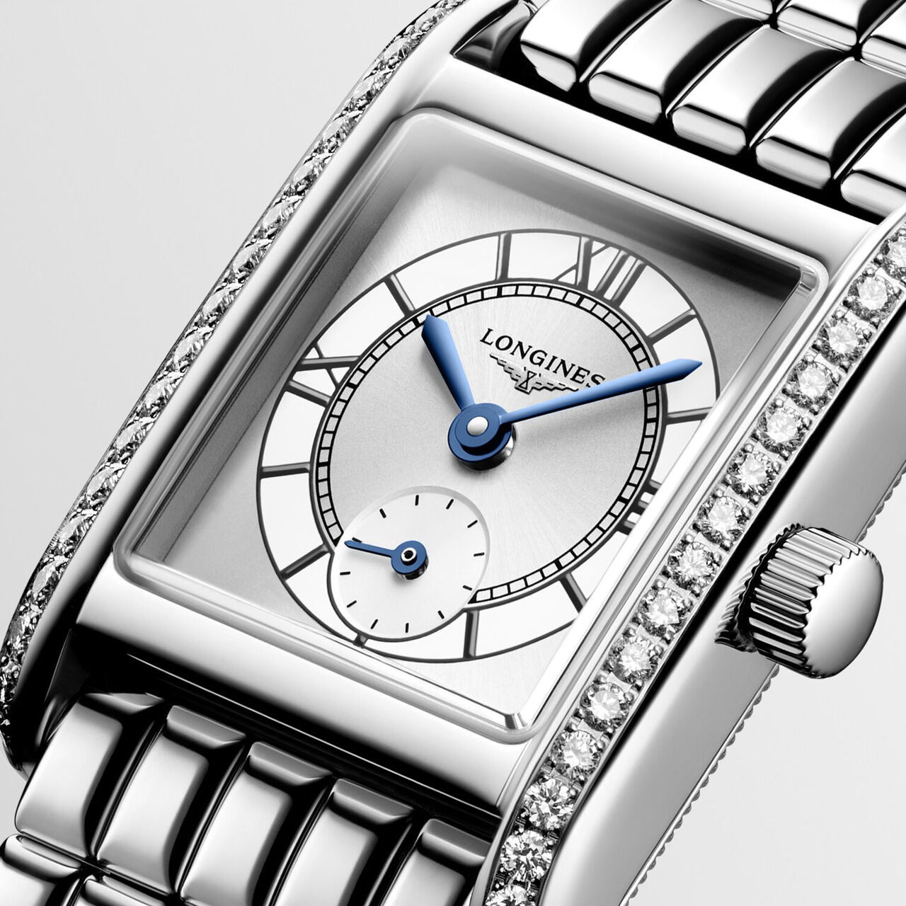 Longines Mini DolceVita Quartz 21 x 29 mm Stainless Steel and Diamond L5.200.0.75.6 Dial image number 2