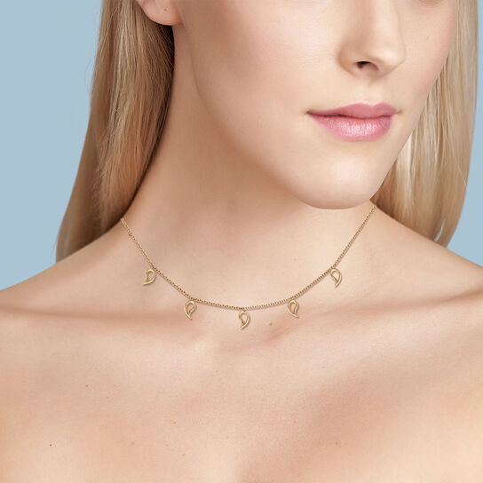 Yellow Gold Pétale Choker Necklace image number 1