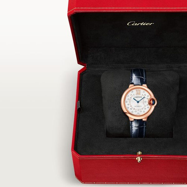Ballon Bleu de Cartier 33 mm automatique en or rose et diamants