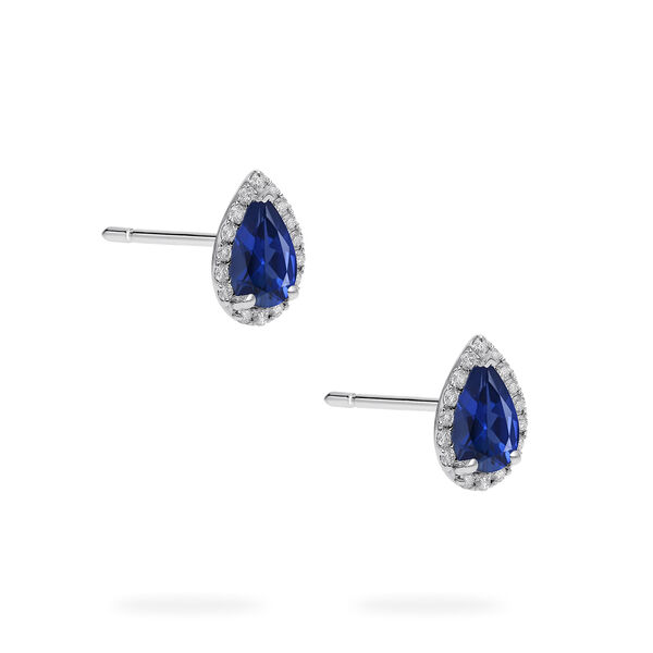 Boucled d'oreilles en or blanc avec saphirs et diamants