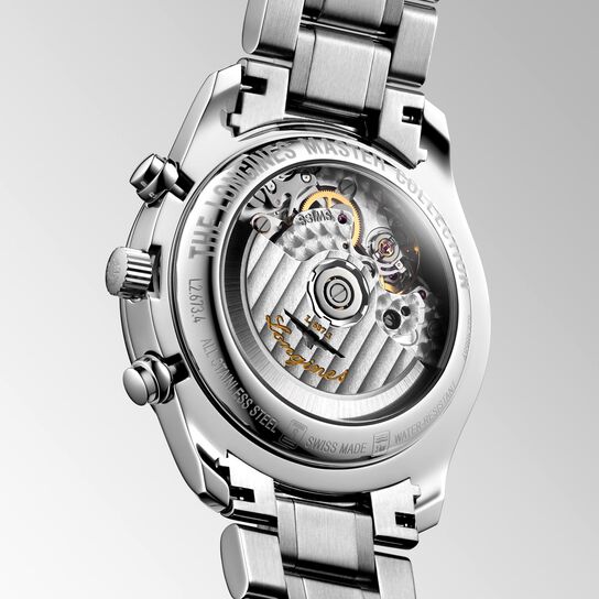 Longines Master Automatic Moonphase Chronograph 40 mm Stainless Steel L2.673.4.71.6 Caseback image number 4