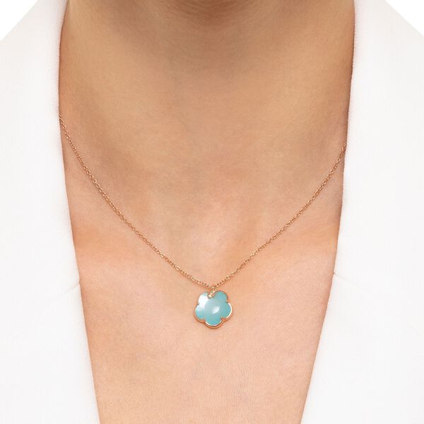 Petit Joli Rose Gold, Sea Moon and Diamond Pendant