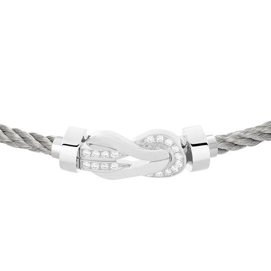Chance Infinie Medium White Gold and Diamond Pavé Cable Bracelet image number 1