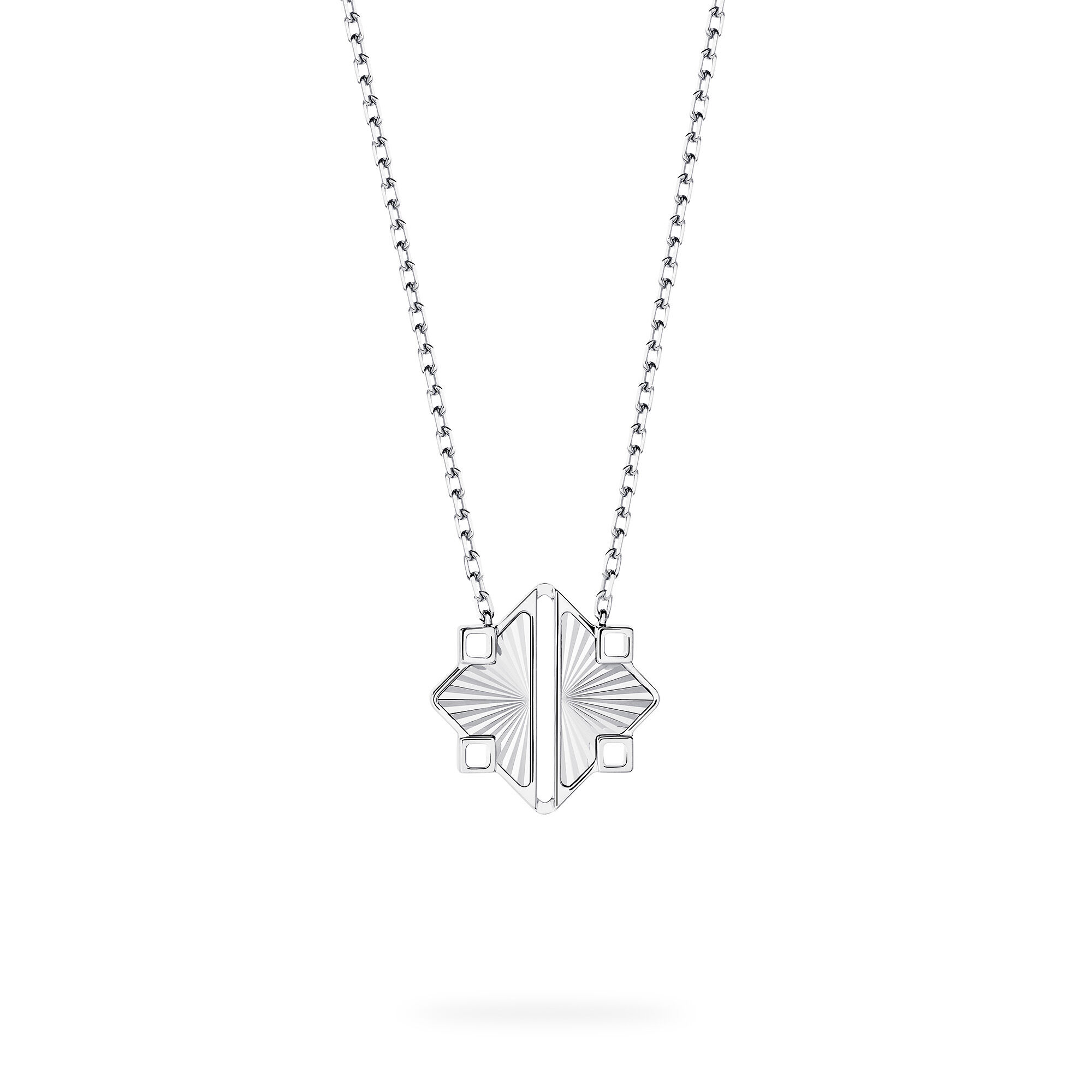 Guilloché Sterling Silver Pendant, Medium