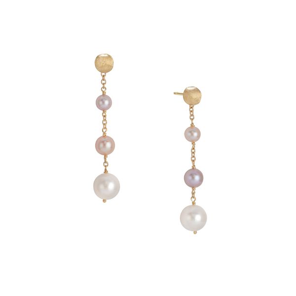 Boucles d'oreilles Africa en or jaune avec perles