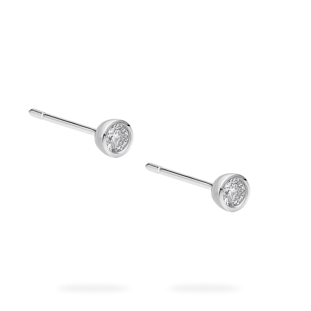 Birks Essentials Sterling Silver and Diamond Earrings image number 2