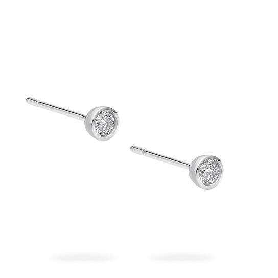 Birks Essentials Sterling Silver and Diamond Earrings image number 2