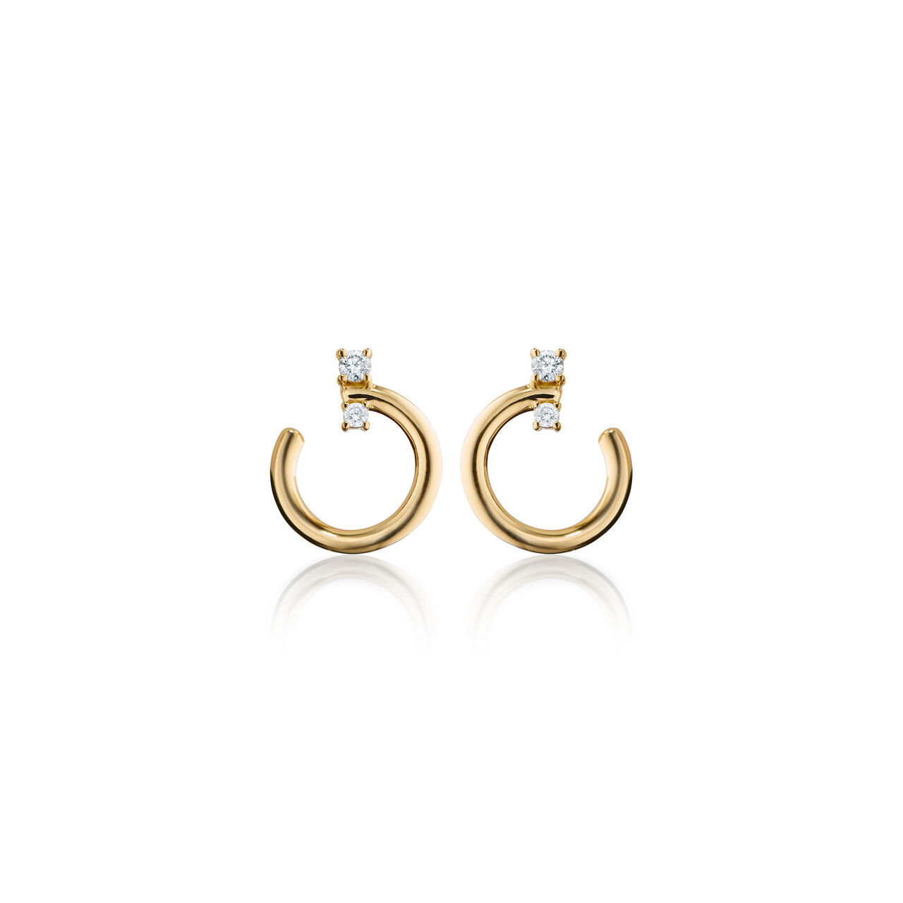 Monica Rich Kosann Galaxy Small Yellow Gold and Diamond Wrap Hoop Earrings 45056 - Front image number 0