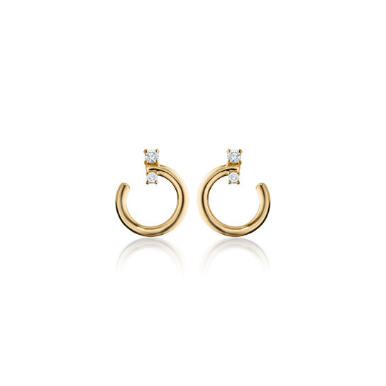 Monica Rich Kosann Galaxy Small Yellow Gold and Diamond Wrap Hoop Earrings 45056 - Front image number 0