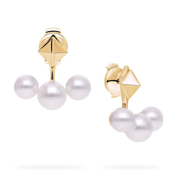 Clous d'oreilles en or jaune avec perles