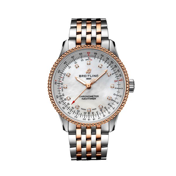 Navitimer Automatic 35 mm Stainless Steel, Red Gold and Diamond
