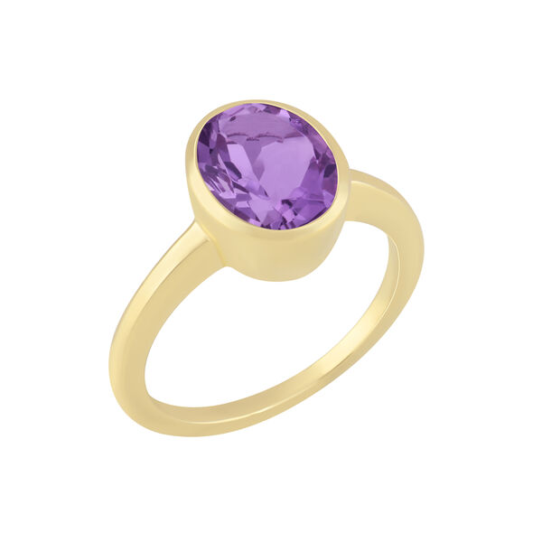 Bezel Set Oval Pink Amethyst Ring