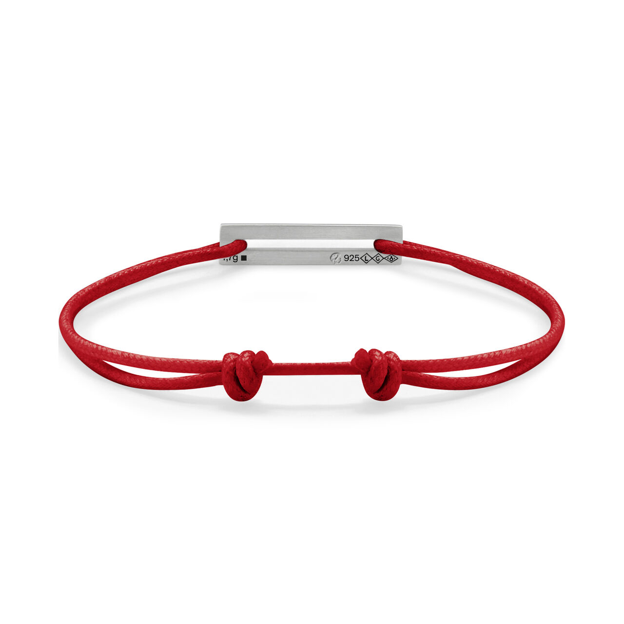 Le Gramme 1,7g Silver Red Cord Bracelet CARPOCRO071_1.7 Front image number 1