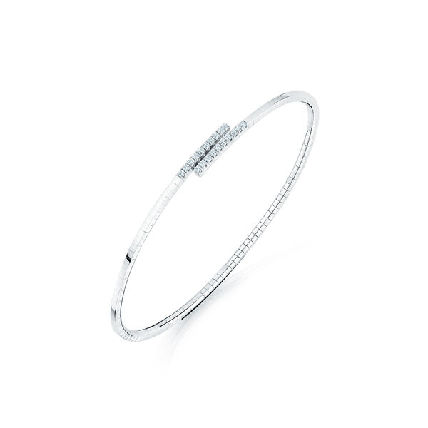 Bracelet colimaçon flexible en or blanc avec diamants