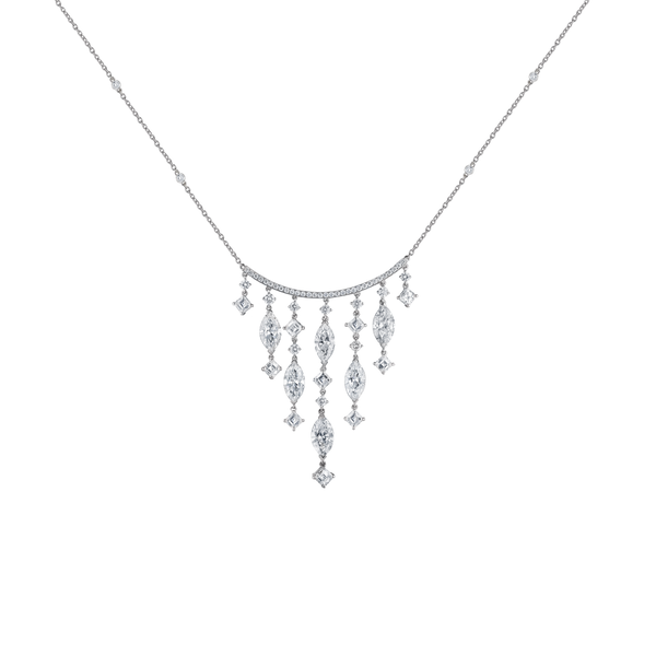 Diamond Dewdrop Cascade Necklace