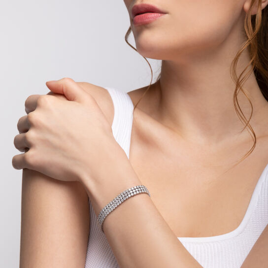 Birks Essentials Triple Diamond Line Bracelet on model image number 1