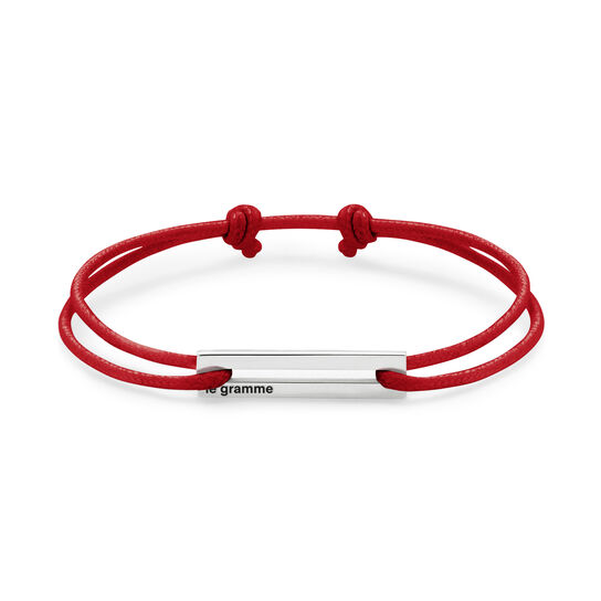 Le Gramme 1,7g Silver Red Cord Bracelet CARPOCRO071_1.7 Front image number 0