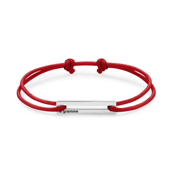 1.7g Silver Red Cord Bracelet