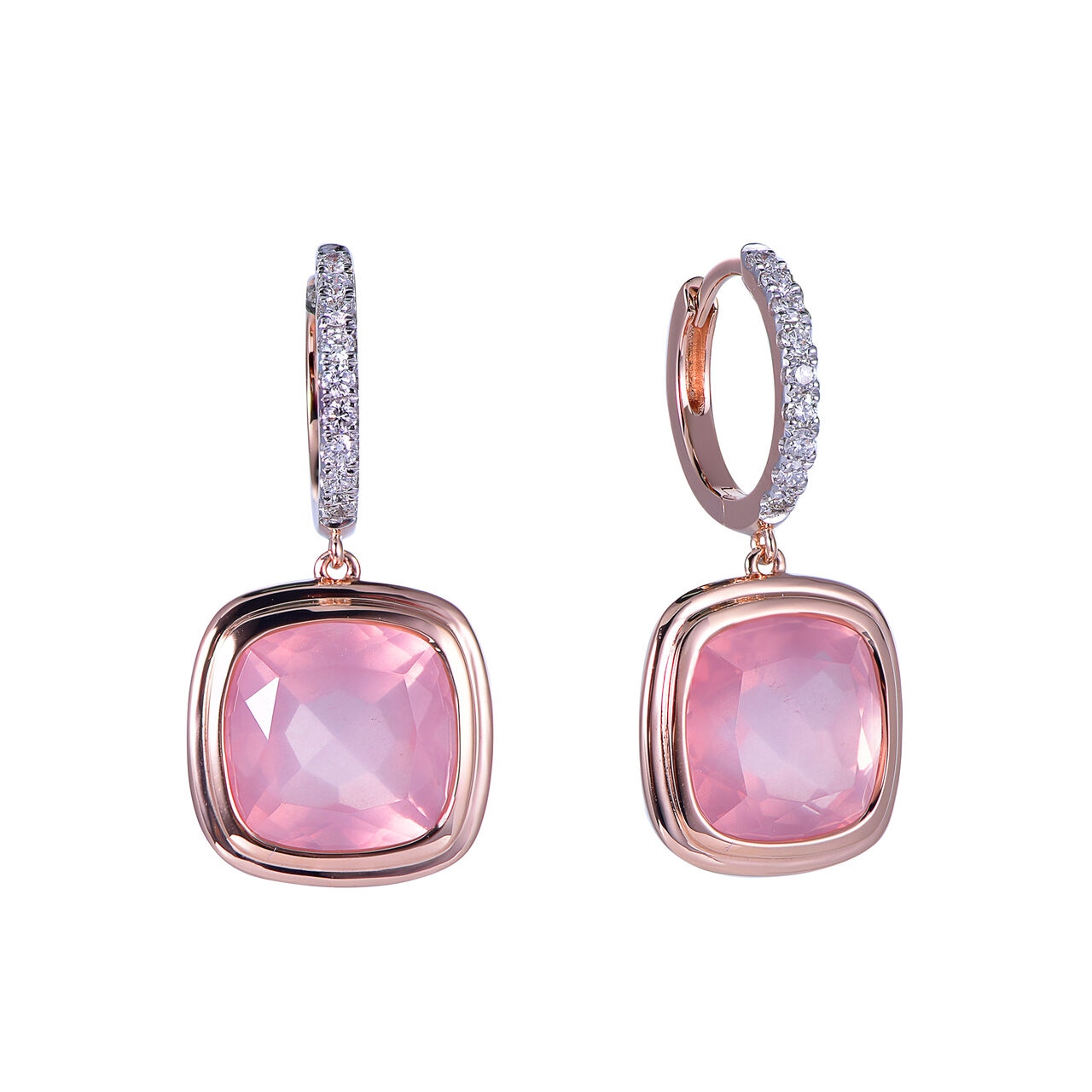 Rose Quartz Earrings in Rose Gold image number 0
